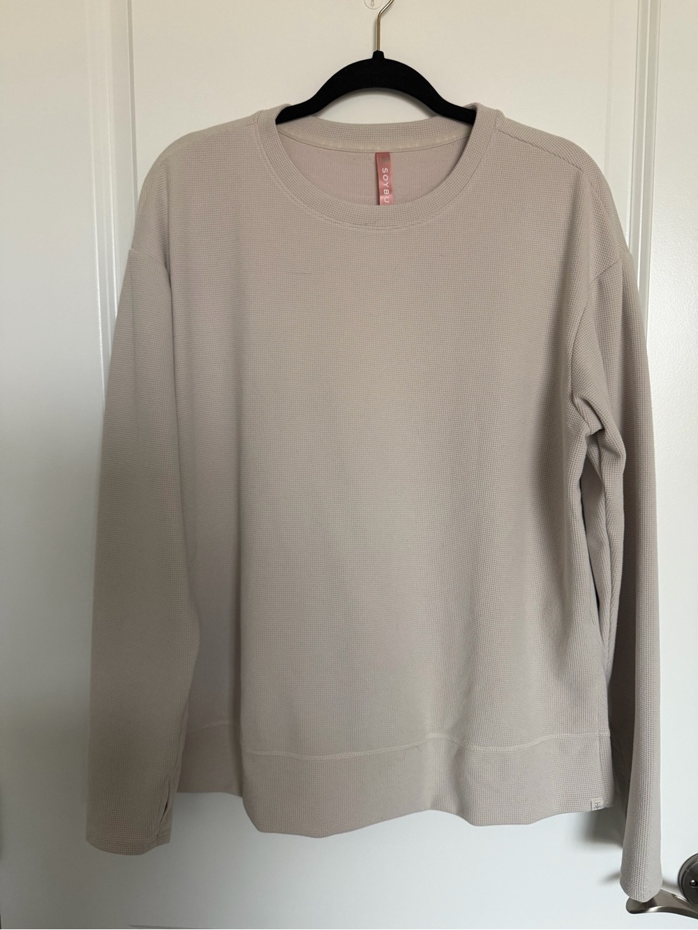 Soybu Lightweight Crewneck Sweater in Light Taupe